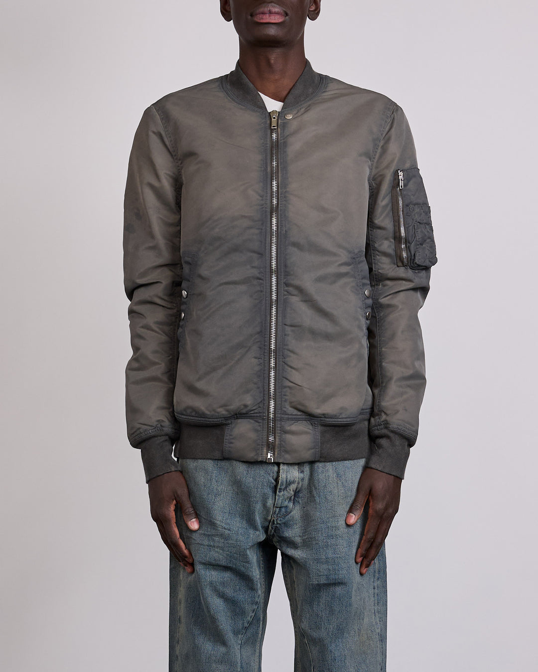 Rick Owens DRKSHDW Classic Flight Jacket Washed Bomber Dark Dust