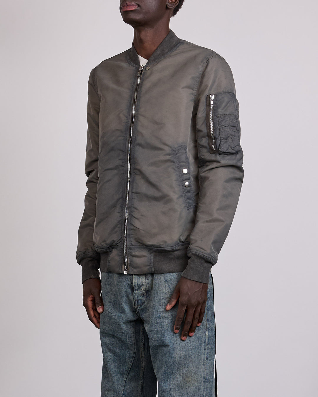 Rick Owens DRKSHDW Classic Flight Jacket Washed Bomber Dark Dust