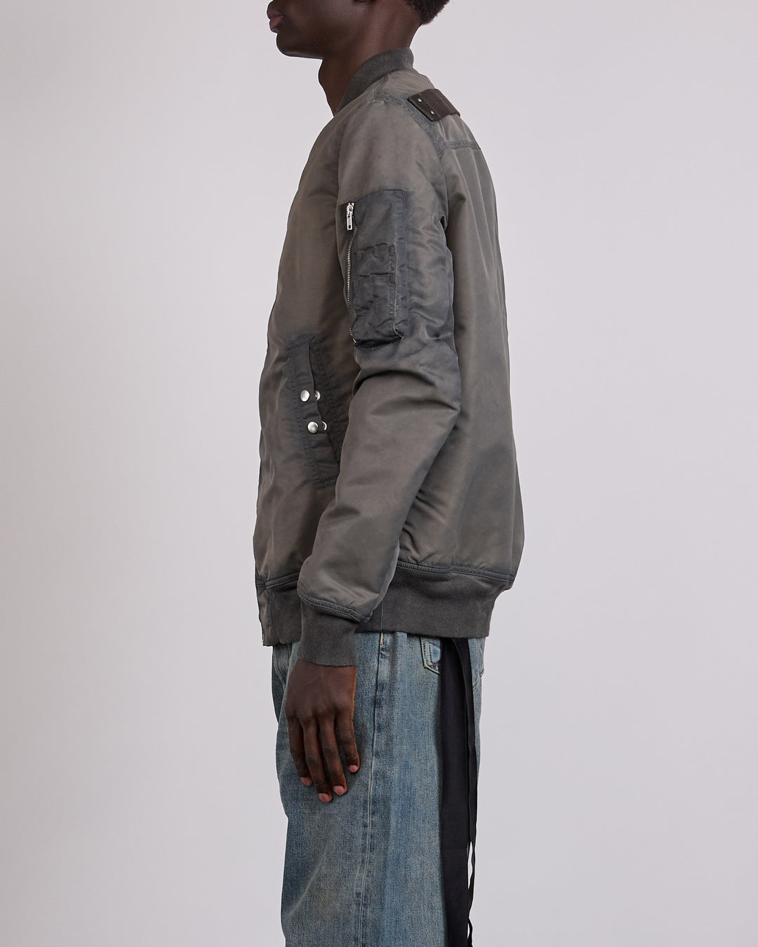 Rick Owens DRKSHDW Classic Flight Jacket Washed Bomber Dark Dust