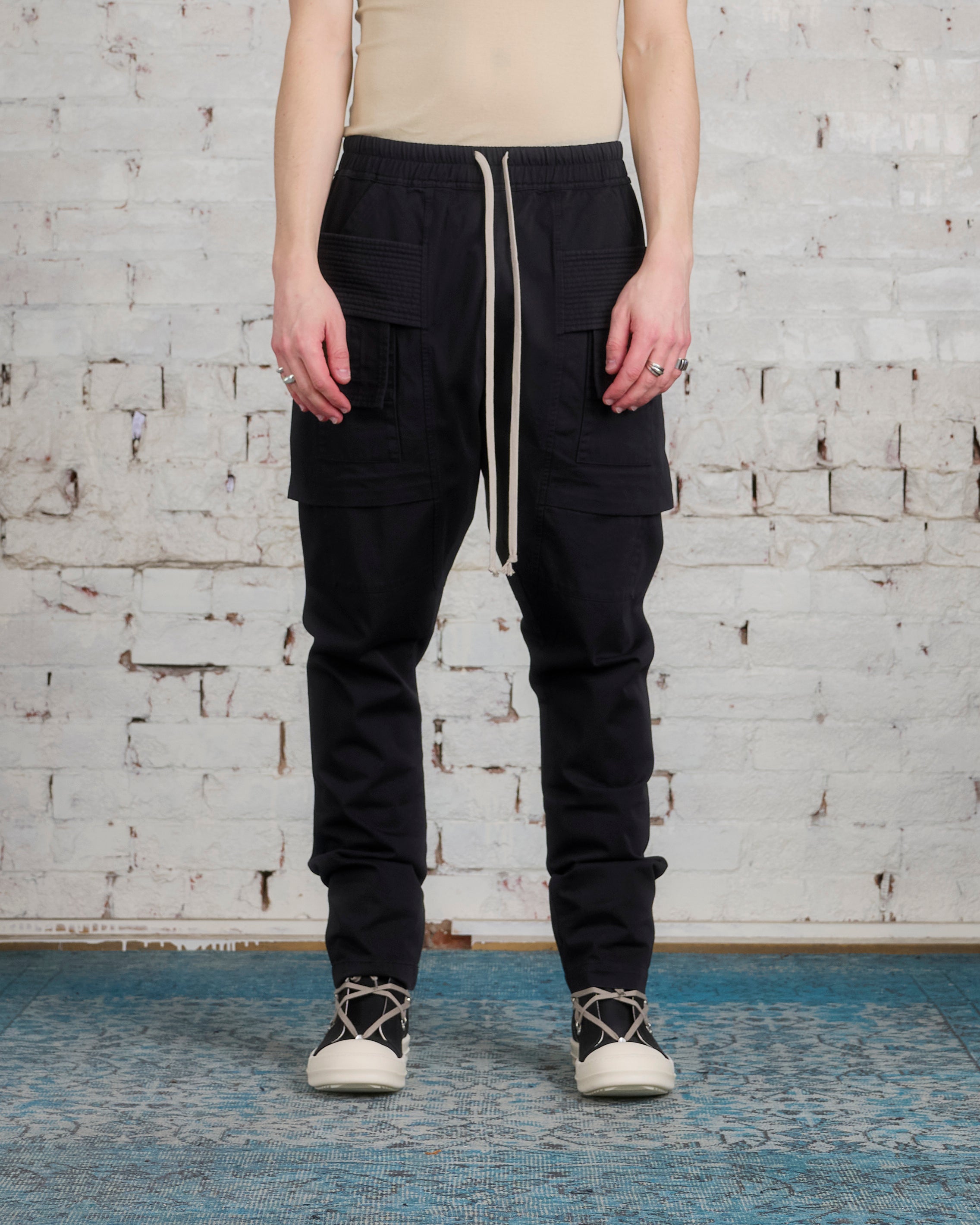 Rick Owens DRKSHDW Creatch Cargo Cotton Twill Pant Black – LESS 17