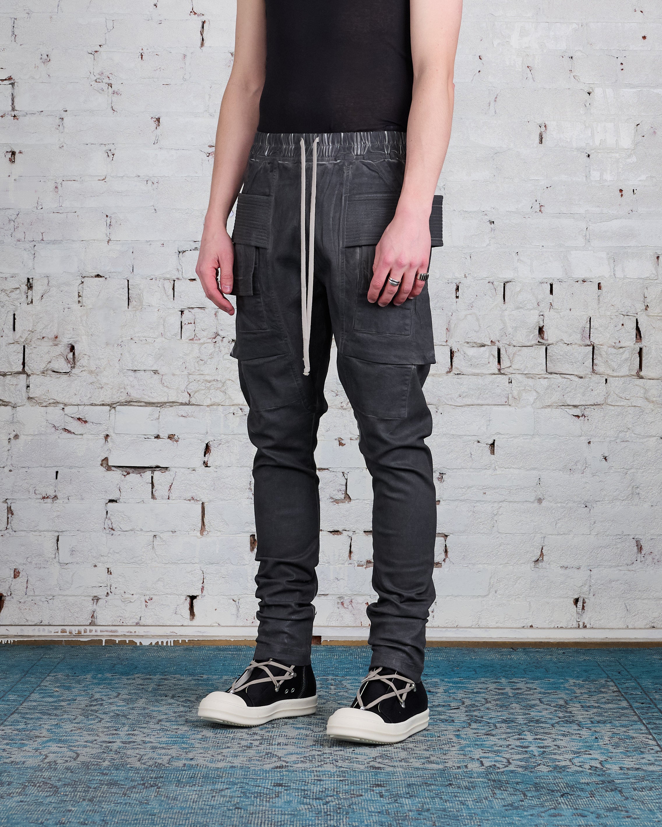 Rick Owens DRKSHDW Creatch Cargo Pant OD Foil Stretch Denim Dark Dust