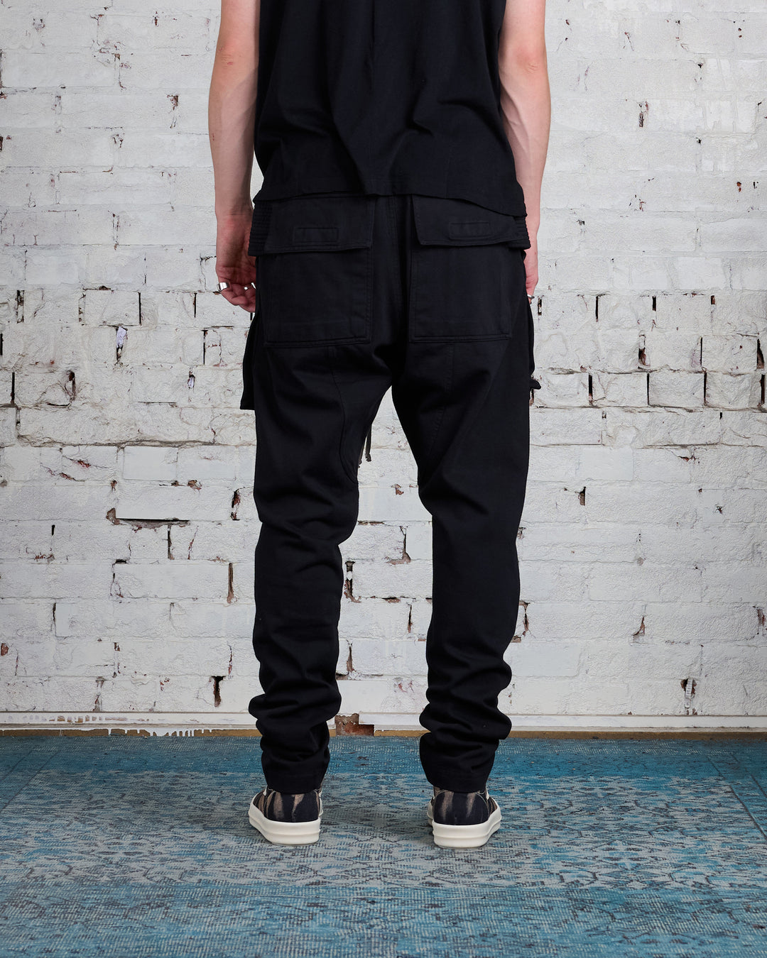 Rick Owens DRKSHDW Creatch Cargo Pant RIG Jersey Black