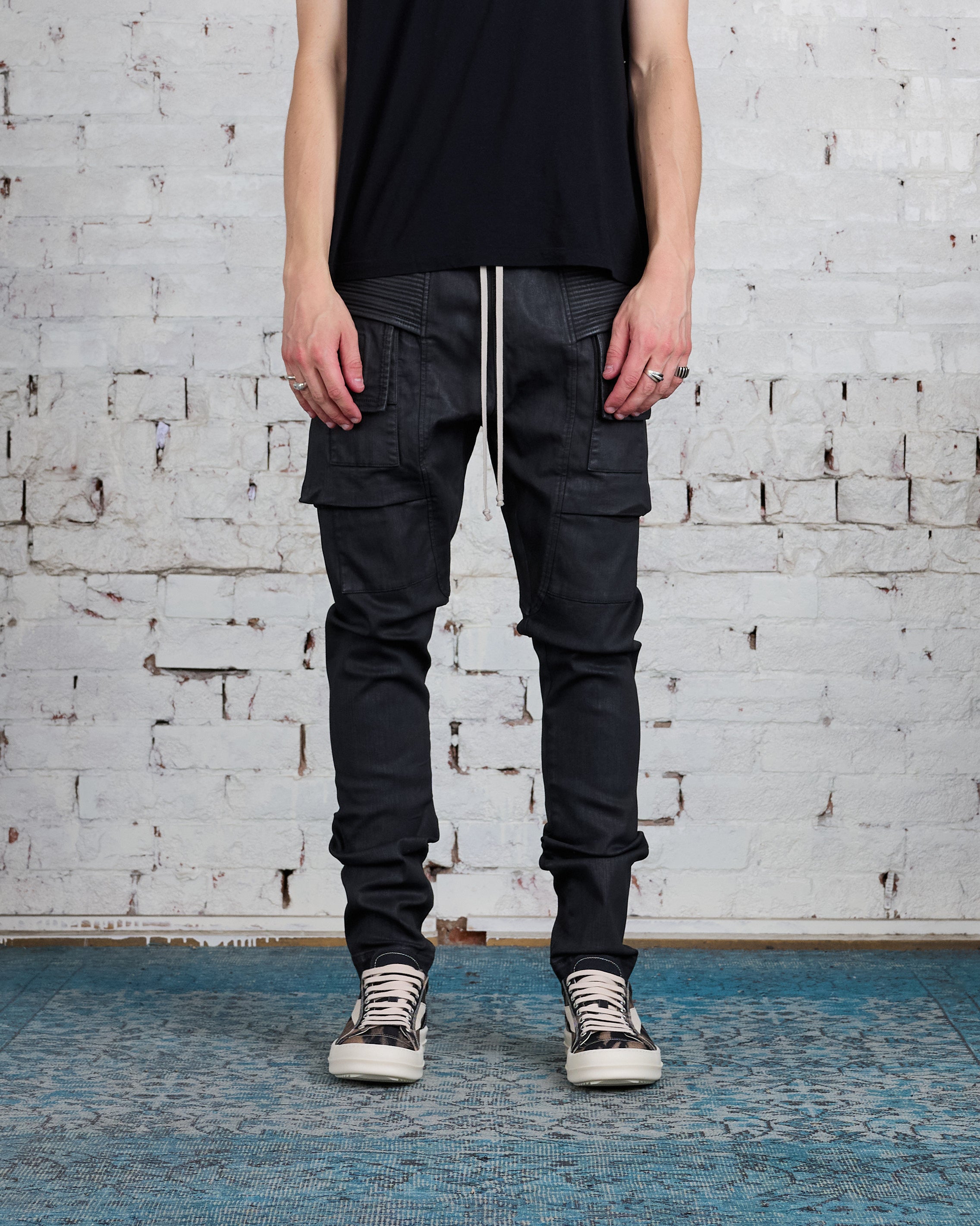 Rick Owens DRKSHDW Creatch Cargo Pant SBW Black Wax Denim