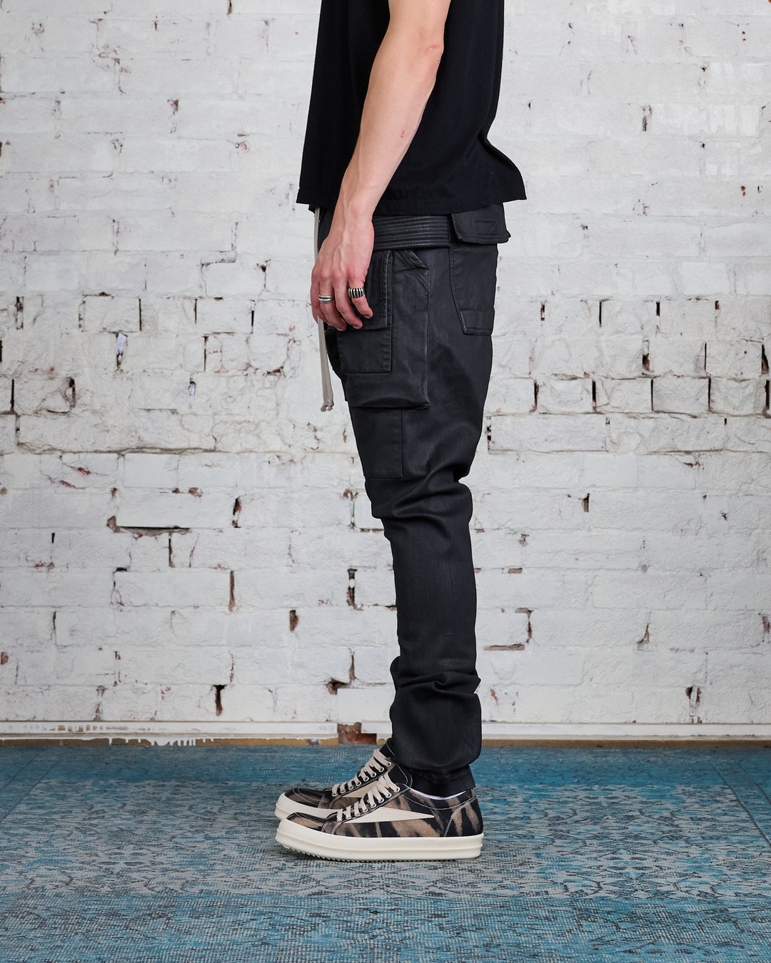 Rick Owens DRKSHDW Creatch Cargo Pant SBW Black Wax Denim