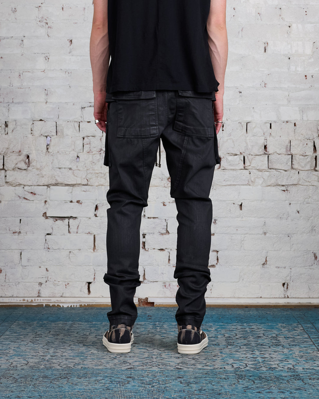 Rick Owens DRKSHDW Creatch Cargo Pant SBW Black Wax Denim