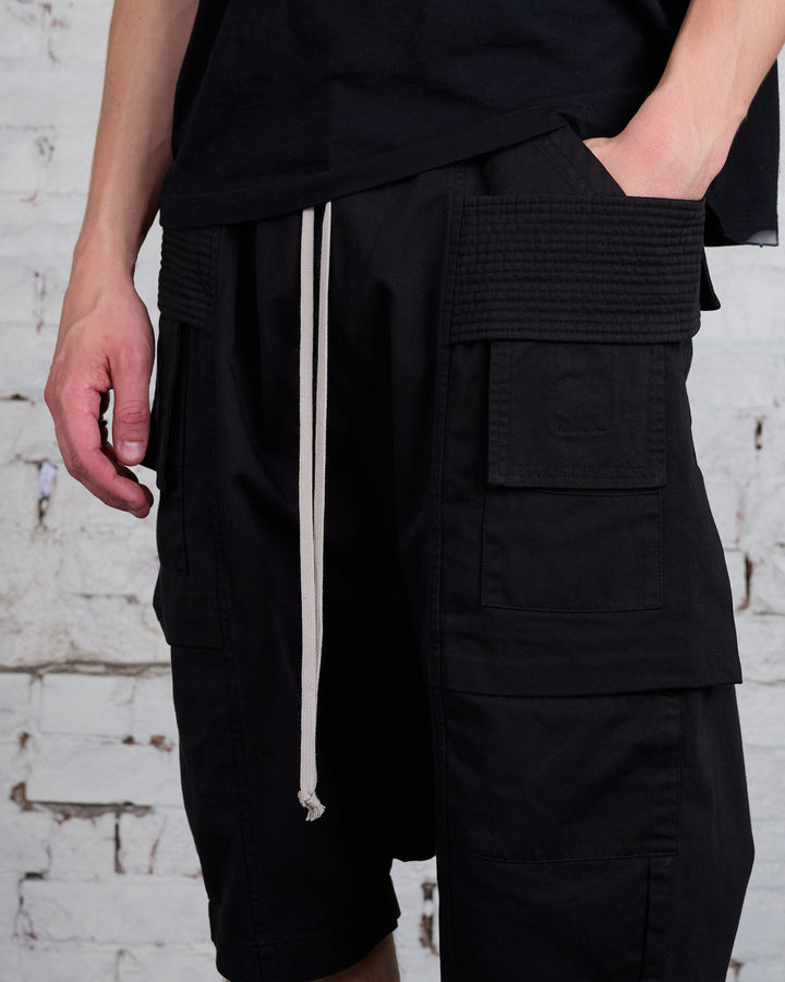 Rick Owens DRKSHDW Creatch Cargo Pod Short Twill Black