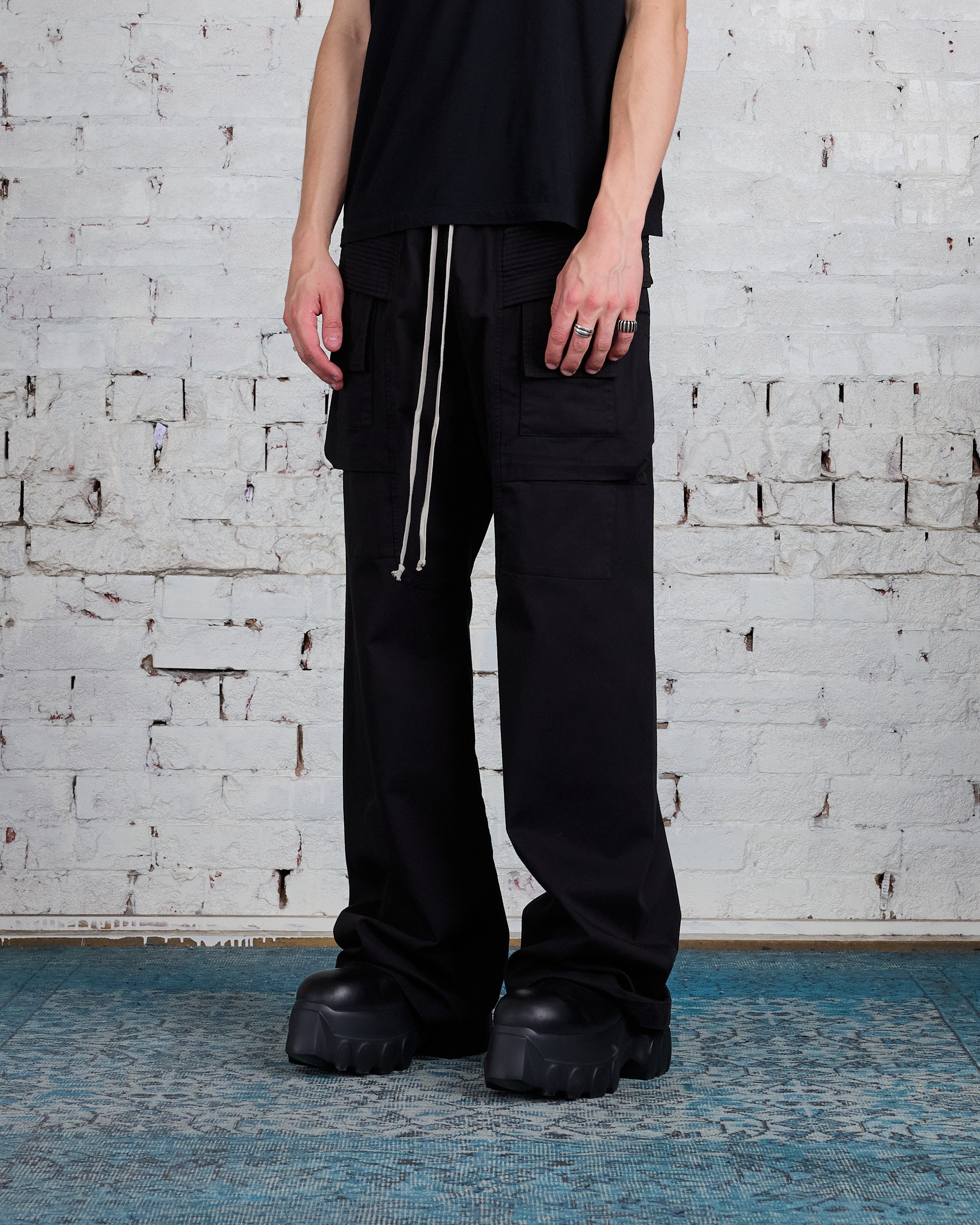 Rick Owens DRKSHDW Creatch Cargo Wide Pant Twill Black – LESS 17