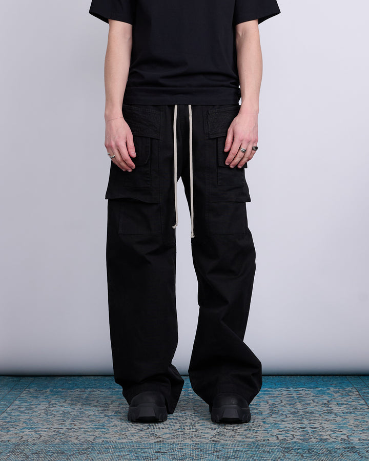 Rick Owens DRKSHDW Creatch Wide Cargo Cotton Canvas Black