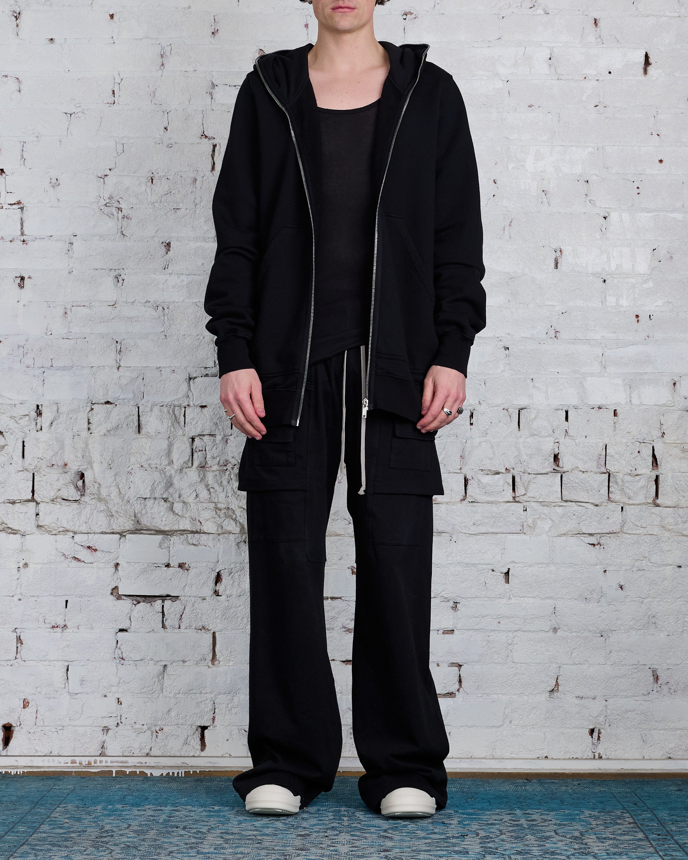 Rick Owens DRKSHDW Creatch Wide Cargo Pant RIG Heavy Jersey Black