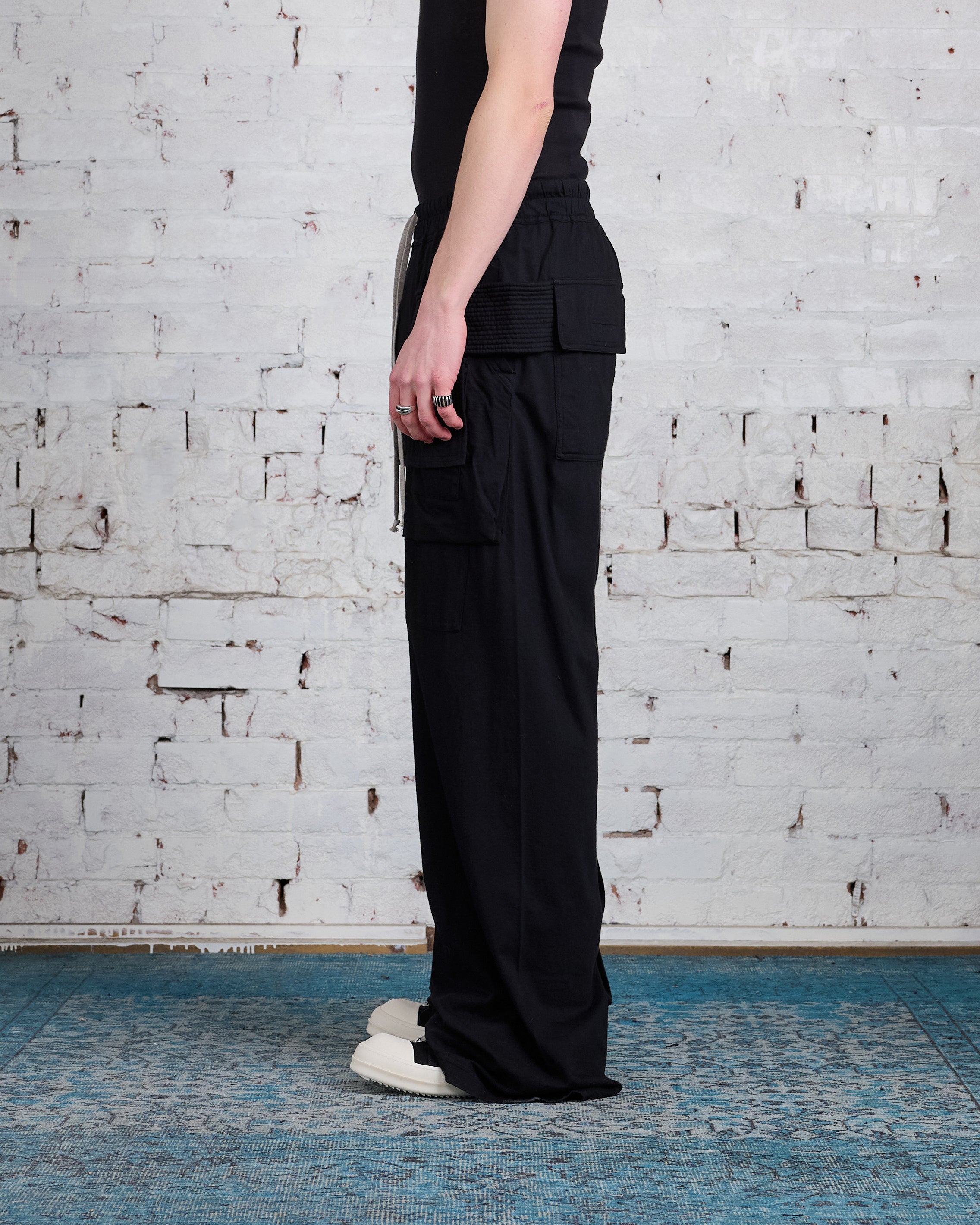 Rick Owens DRKSHDW Creatch Wide Cargo Pant RN Jersey Black – LESS 17