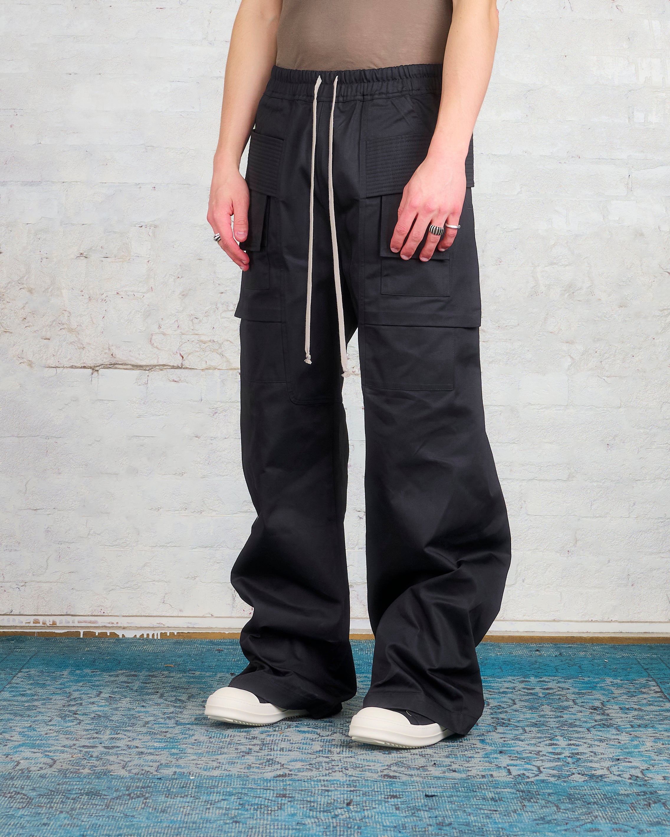 Rick Owens DRKSHDW Creatch Wide Cargo Pant Twill Black