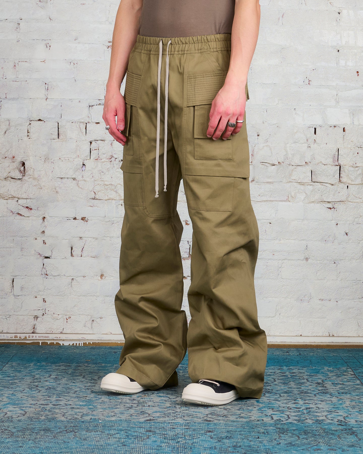 Rick Owens DRKSHDW Creatch Wide Cargo Pant Twill Pale Green – LESS 17