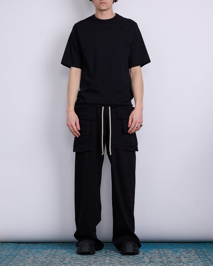 Rick Owens DRKSHDW Creatch Wide Jersey Cargo Pant RN Black