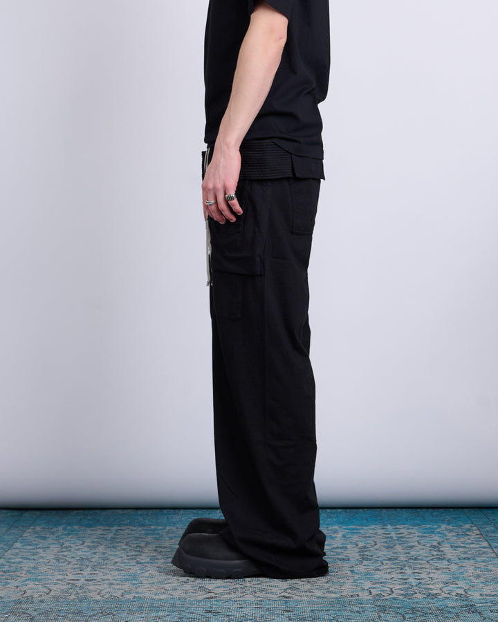 Rick Owens DRKSHDW Creatch Wide Jersey Cargo Pant RN Black