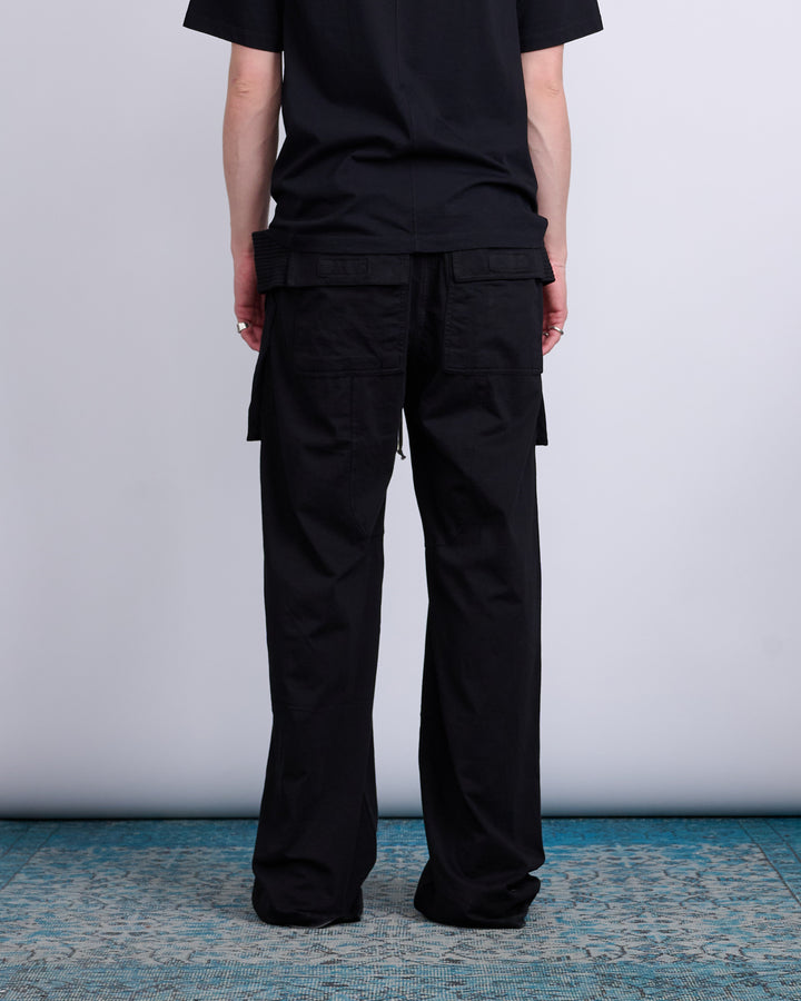 Rick Owens DRKSHDW Creatch Wide Jersey Cargo Pant RN Black