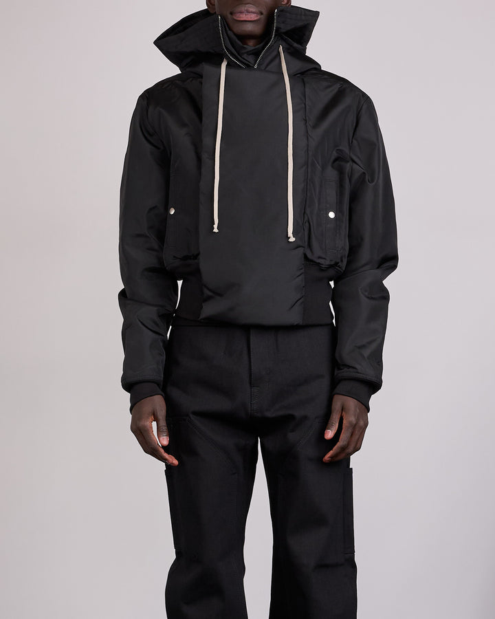 Rick Owens DRKSHDW Cropped Alice Nylon Canvas Parka Black