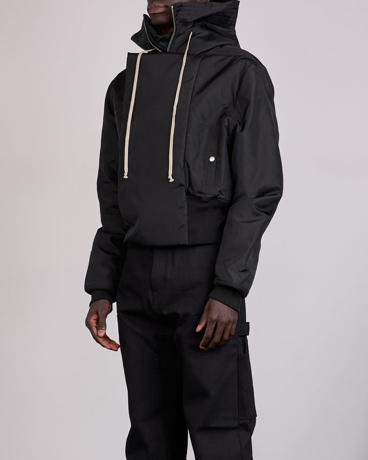 Rick Owens DRKSHDW Cropped Alice Nylon Canvas Parka Black