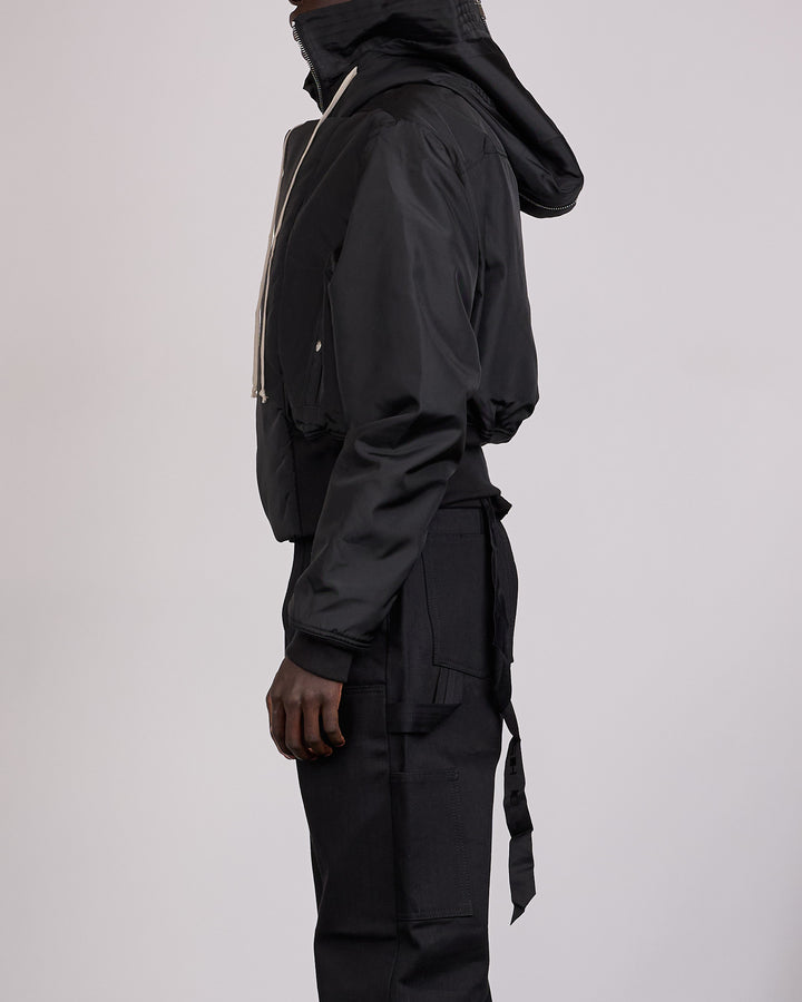 Rick Owens DRKSHDW Cropped Alice Nylon Canvas Parka Black