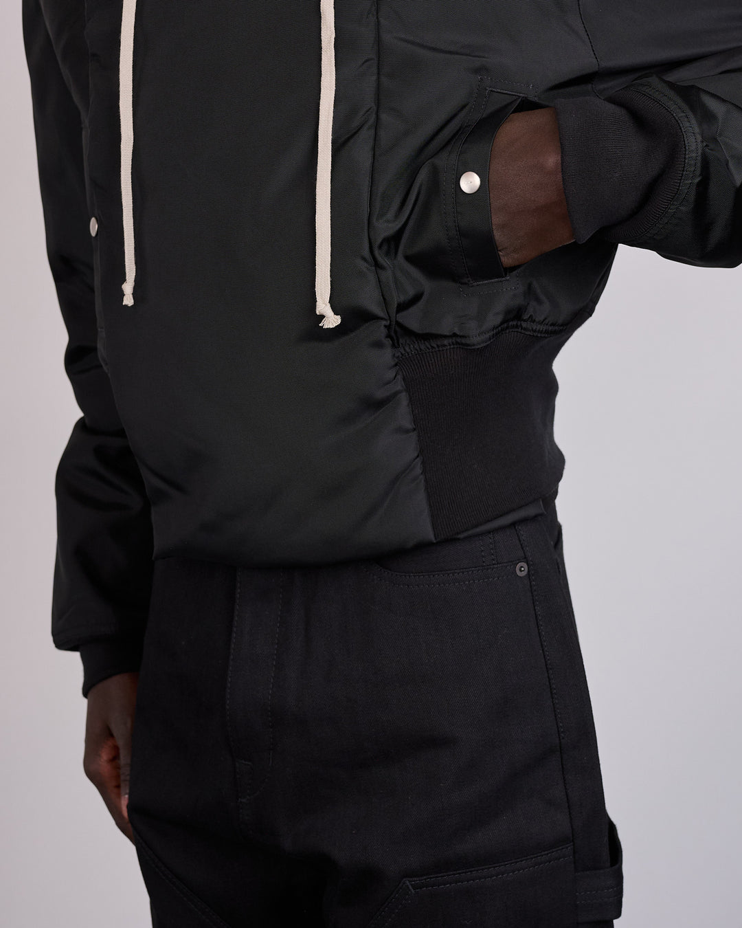 Rick Owens DRKSHDW Cropped Alice Nylon Canvas Parka Black