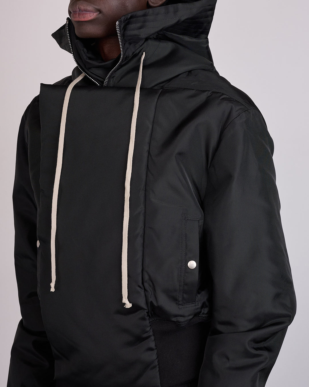 Rick Owens DRKSHDW Cropped Alice Nylon Canvas Parka Black