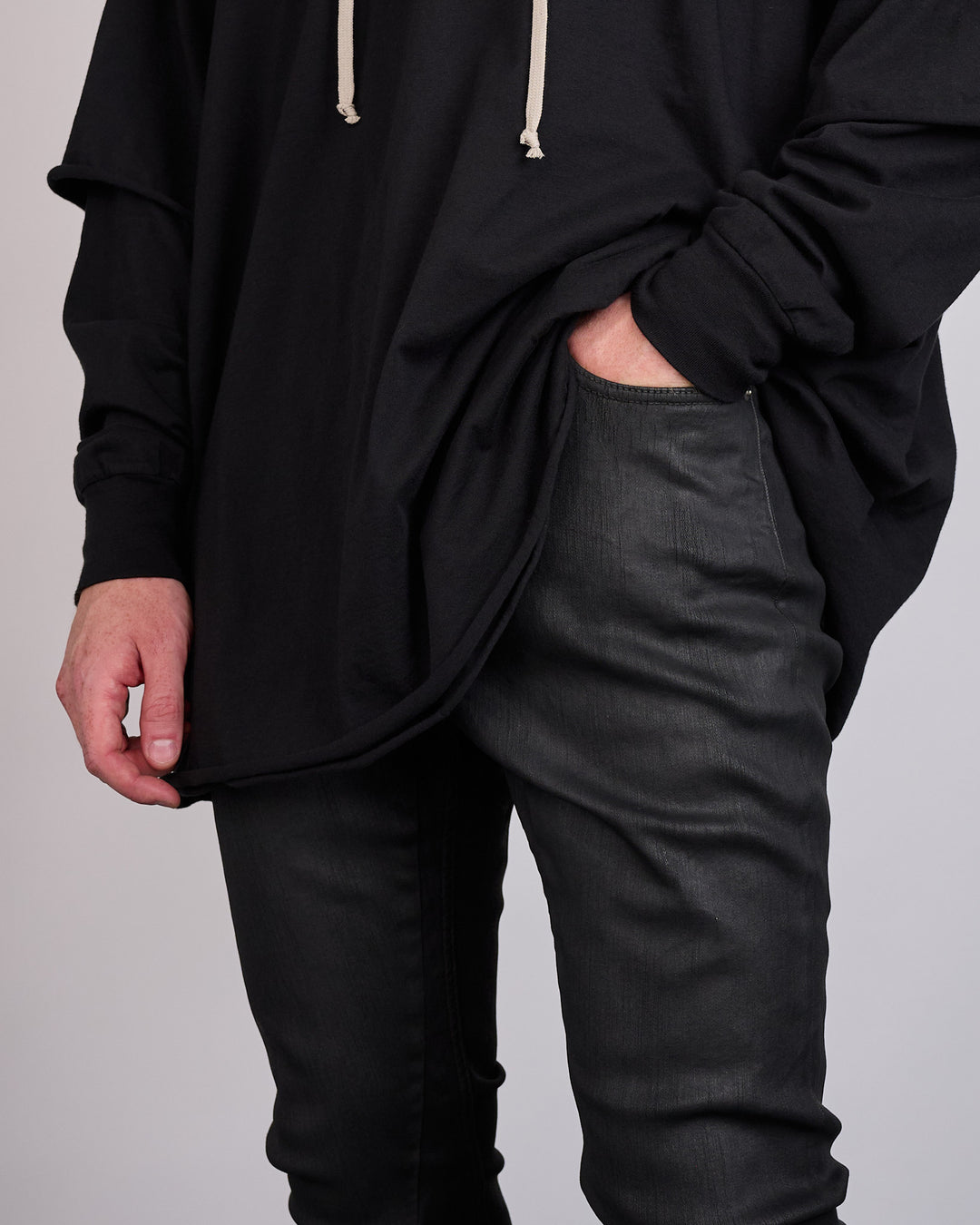 Rick Owens DRKSHDW Detroit Cut Jean SBW Black Wax