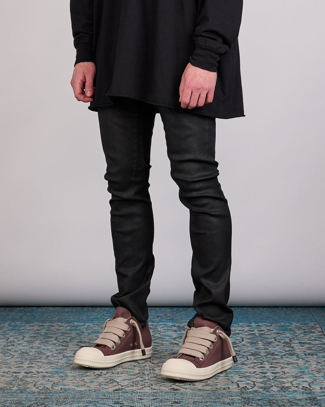 Rick Owens DRKSHDW Detroit Cut Jean SBW Black Wax