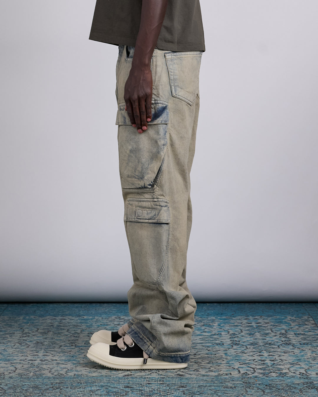 Rick Owens DRKSHDW Double Cargo 13oz Jean Mineral Pearl