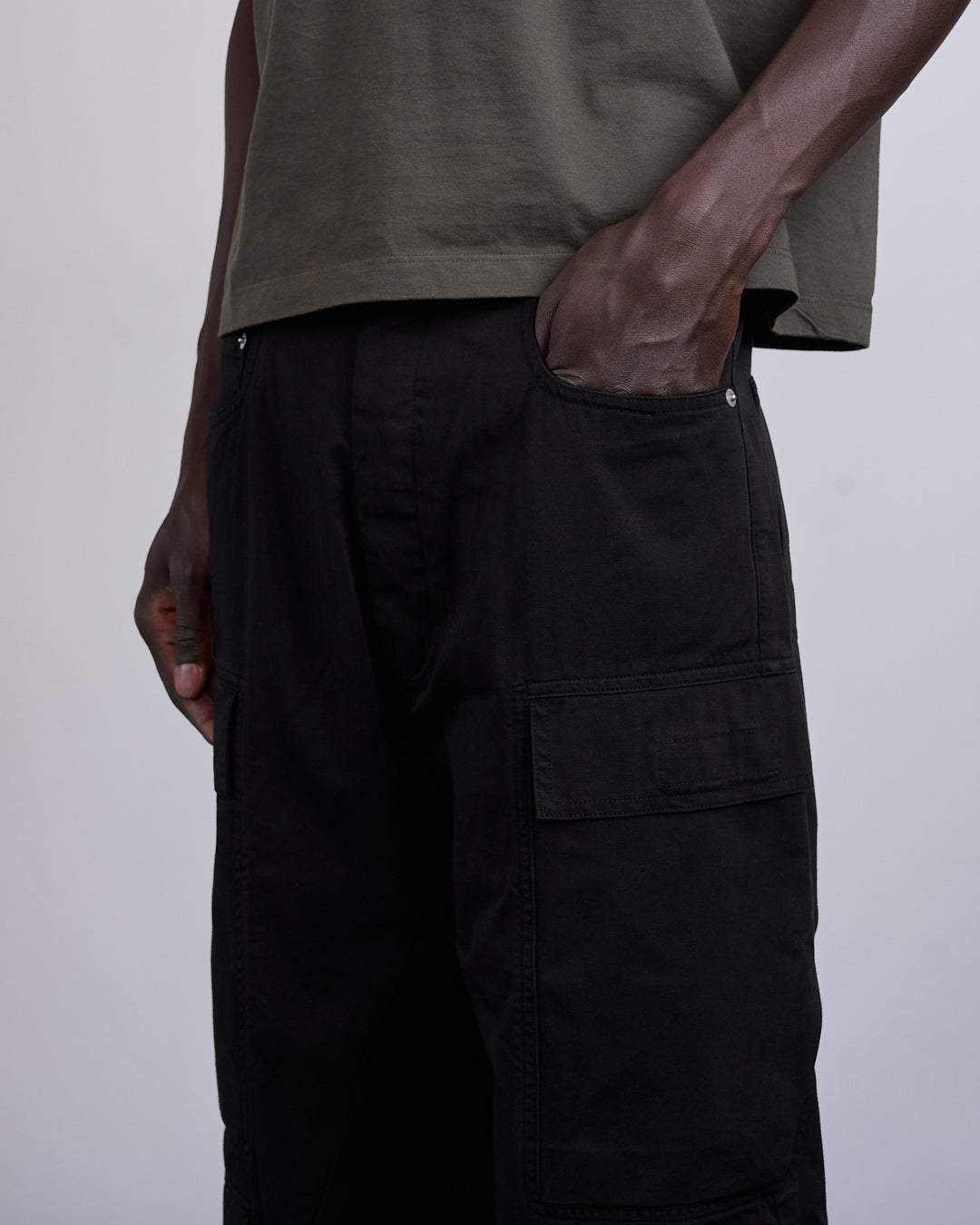 Rick Owens DRKSHDW Double Cargo Jean Cotton Twill Black