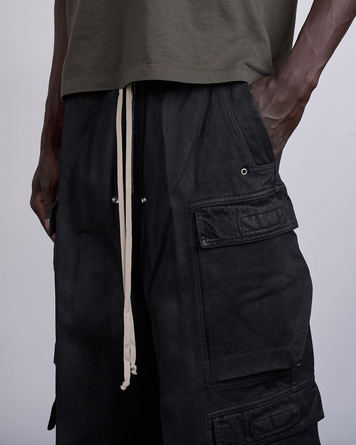 Rick Owens DRKSHDW Double Cargo Jumbo Bela Pant Black Wax