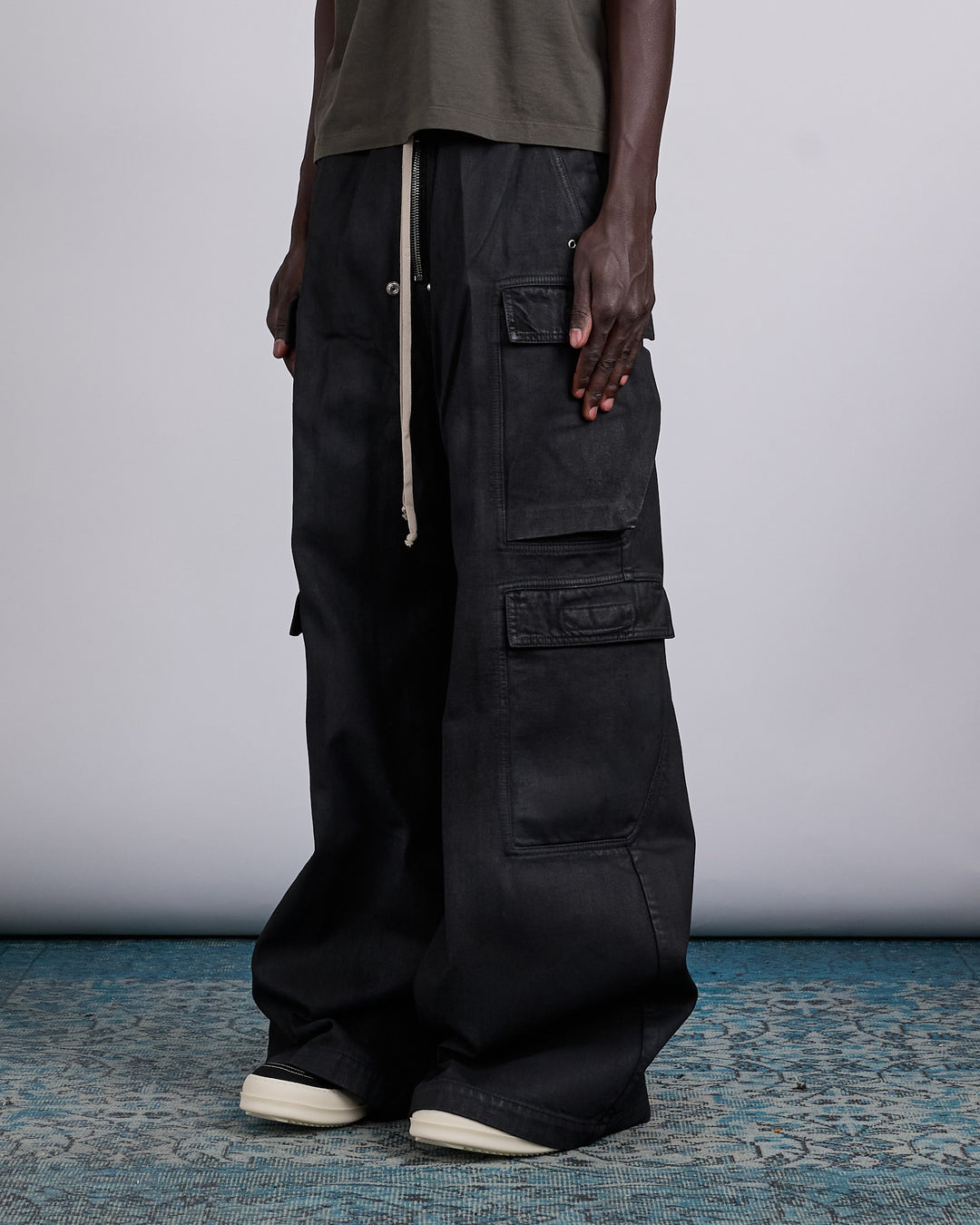 Rick Owens DRKSHDW Double Cargo Jumbo Bela Pant Black Wax