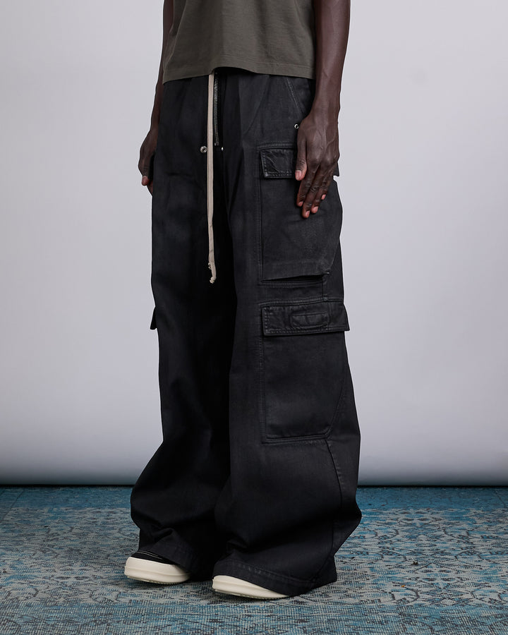 Rick Owens DRKSHDW Double Cargo Jumbo Bela Pant Black Wax