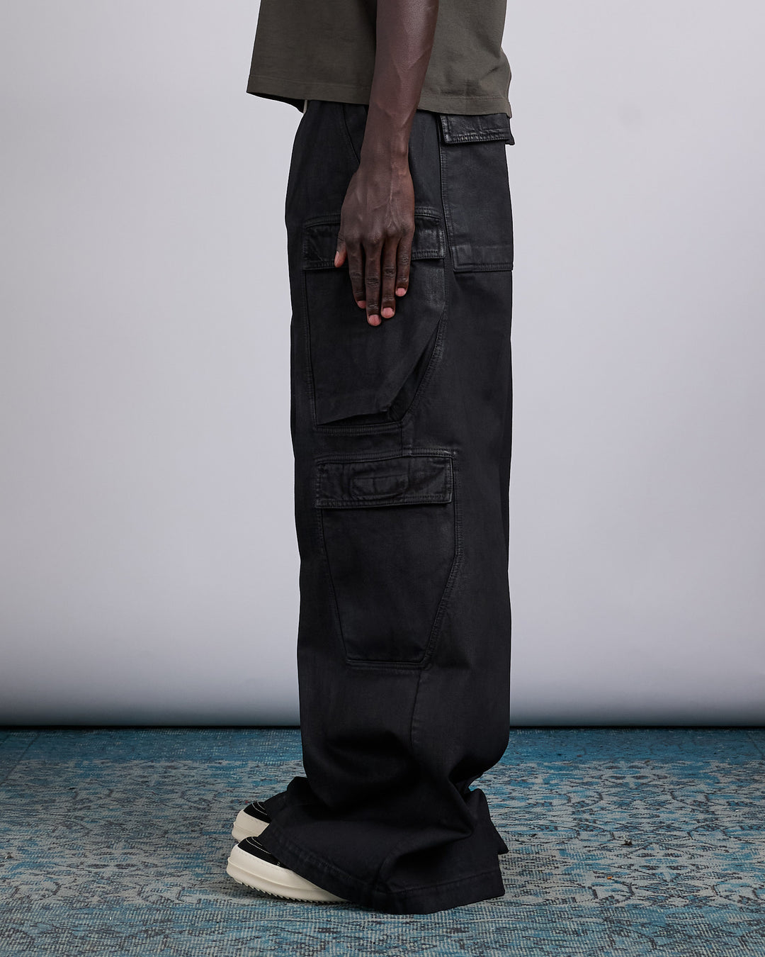 Rick Owens DRKSHDW Double Cargo Jumbo Bela Pant Black Wax