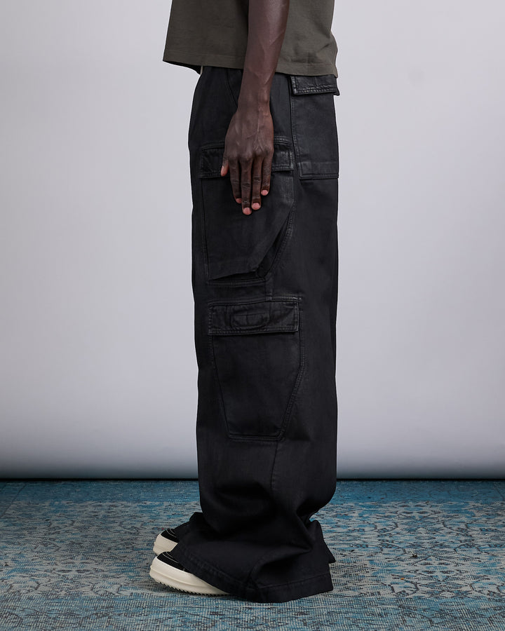 Rick Owens DRKSHDW Double Cargo Jumbo Bela Pant Black Wax