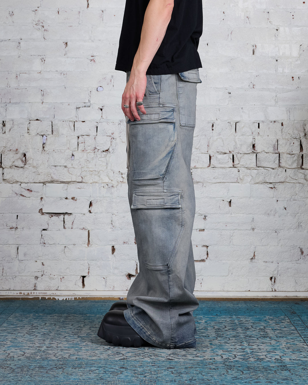 Rick Owens DRKSHDW Double Cargo Jumbo Bela Pant Sky