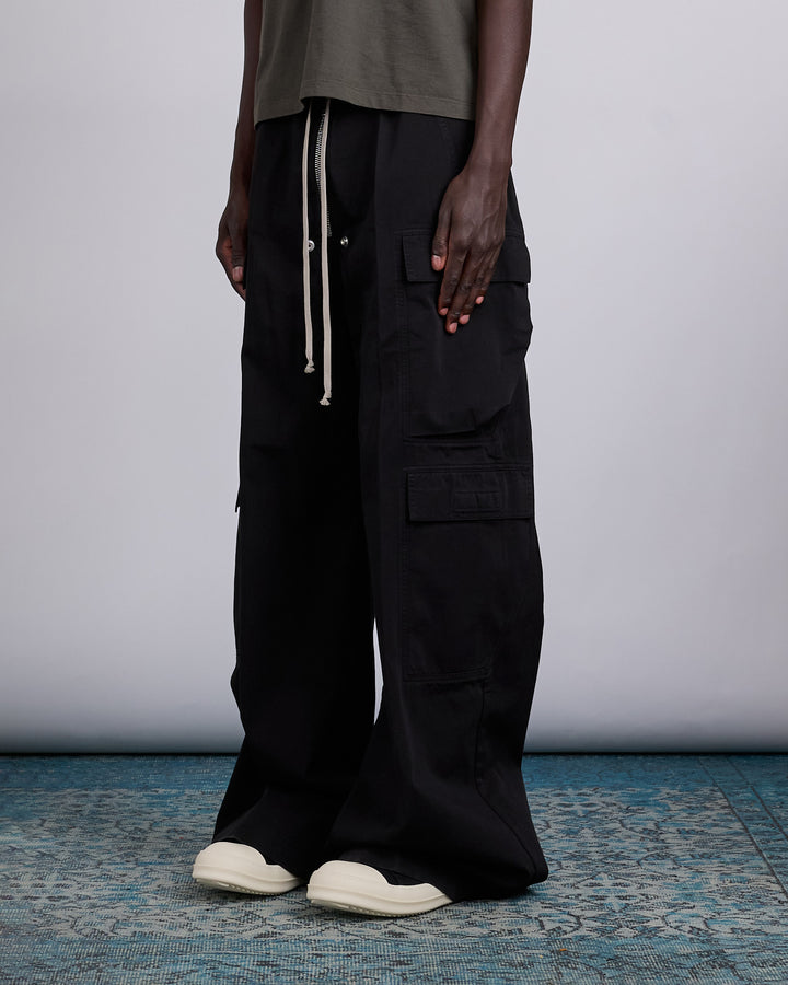 Rick Owens DRKSHDW Double Cargo Jumbo Bela Pant Twill Black