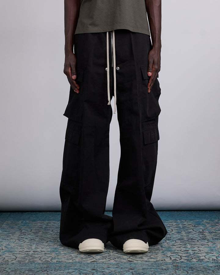 Rick Owens DRKSHDW Double Cargo Jumbo Bela Pant Twill Black