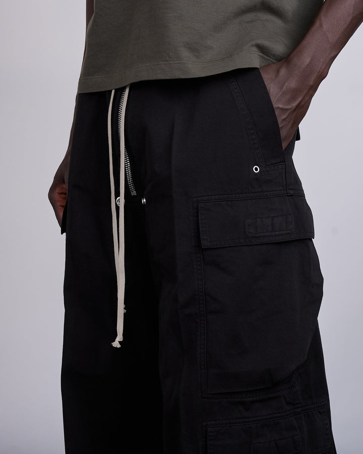 Rick Owens DRKSHDW Double Cargo Jumbo Bela Pant Twill Black