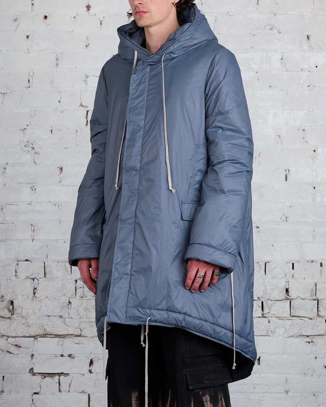 Rick Owens DRKSHDW Fishtail Parka Recycled Nylon Stone