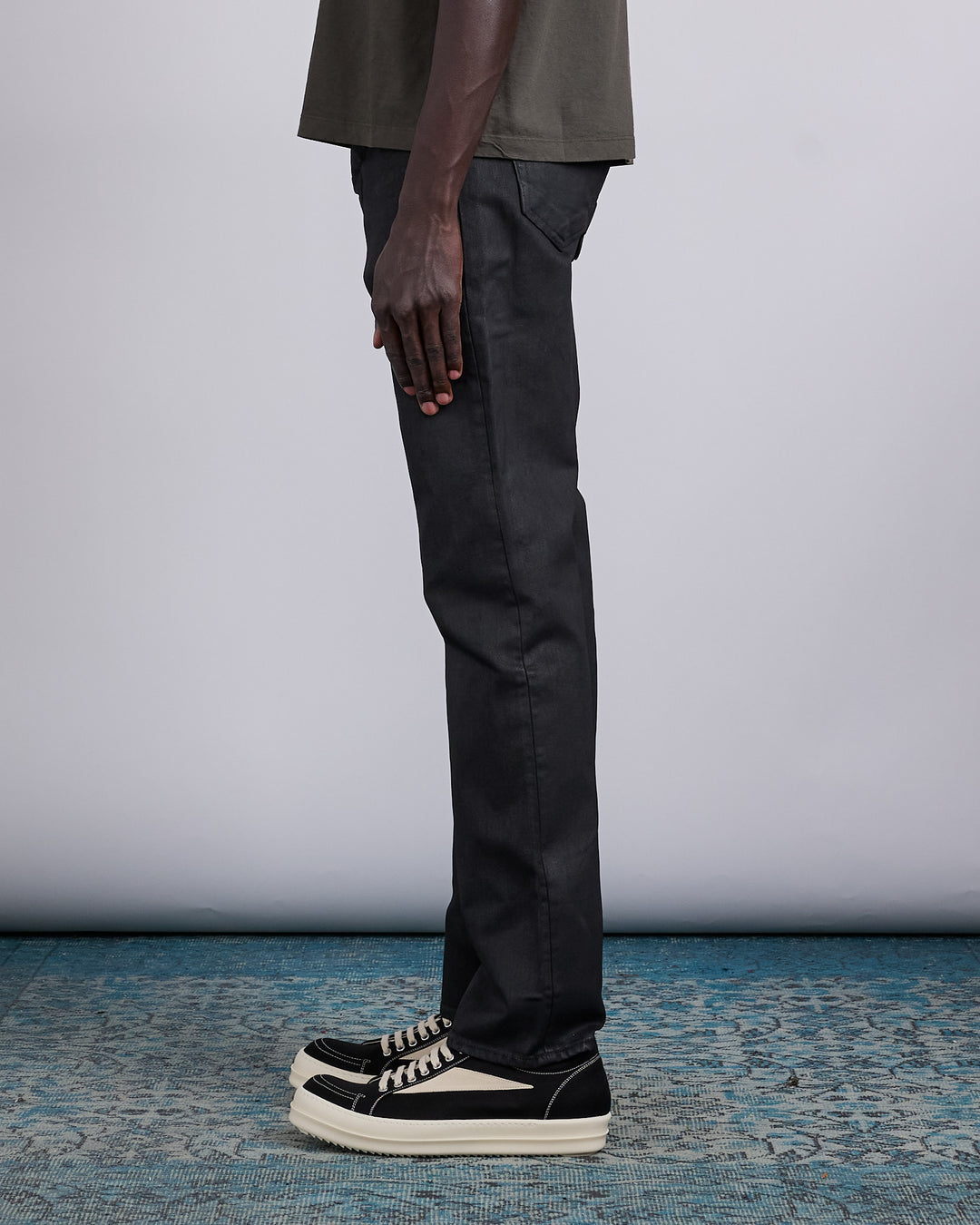 Rick Owens DRKSHDW Fog Cut 13oz Jean Black Wax
