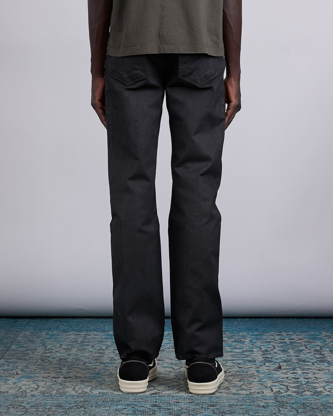 Rick Owens DRKSHDW Fog Cut 13oz Jean Black Wax