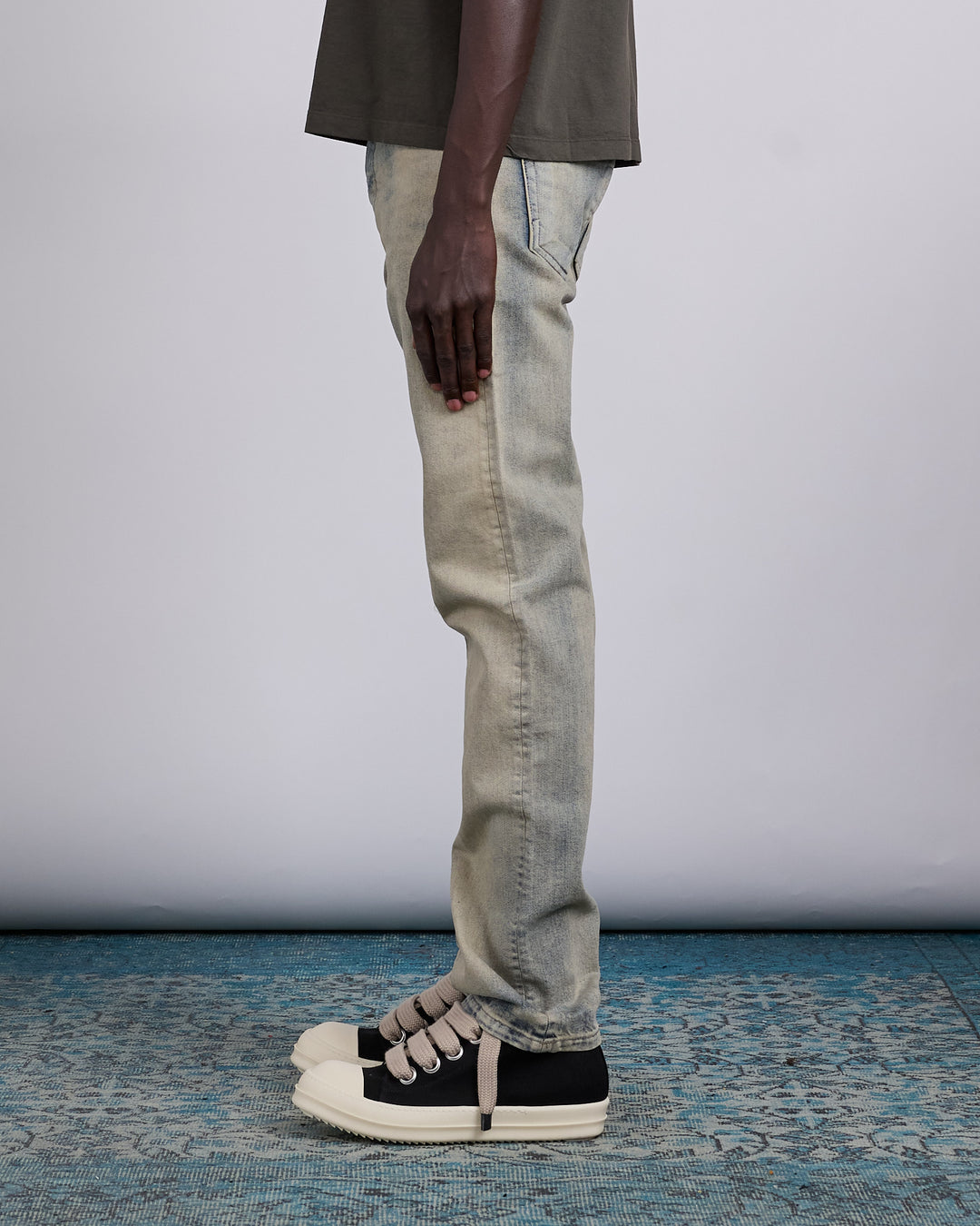 Rick Owens DRKSHDW Fog Cut 13oz Jean Mineral Pearl