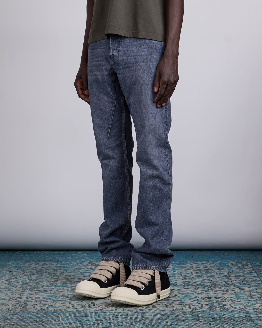 Rick Owens DRKSHDW Fog Cut 13oz Jean Stone Wash Grey