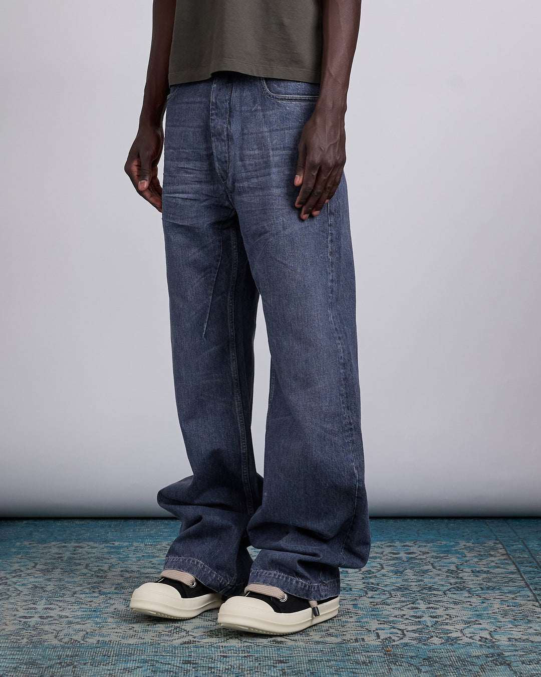 Rick Owens DRKSHDW Geth 13oz Jean Stone Wash Grey