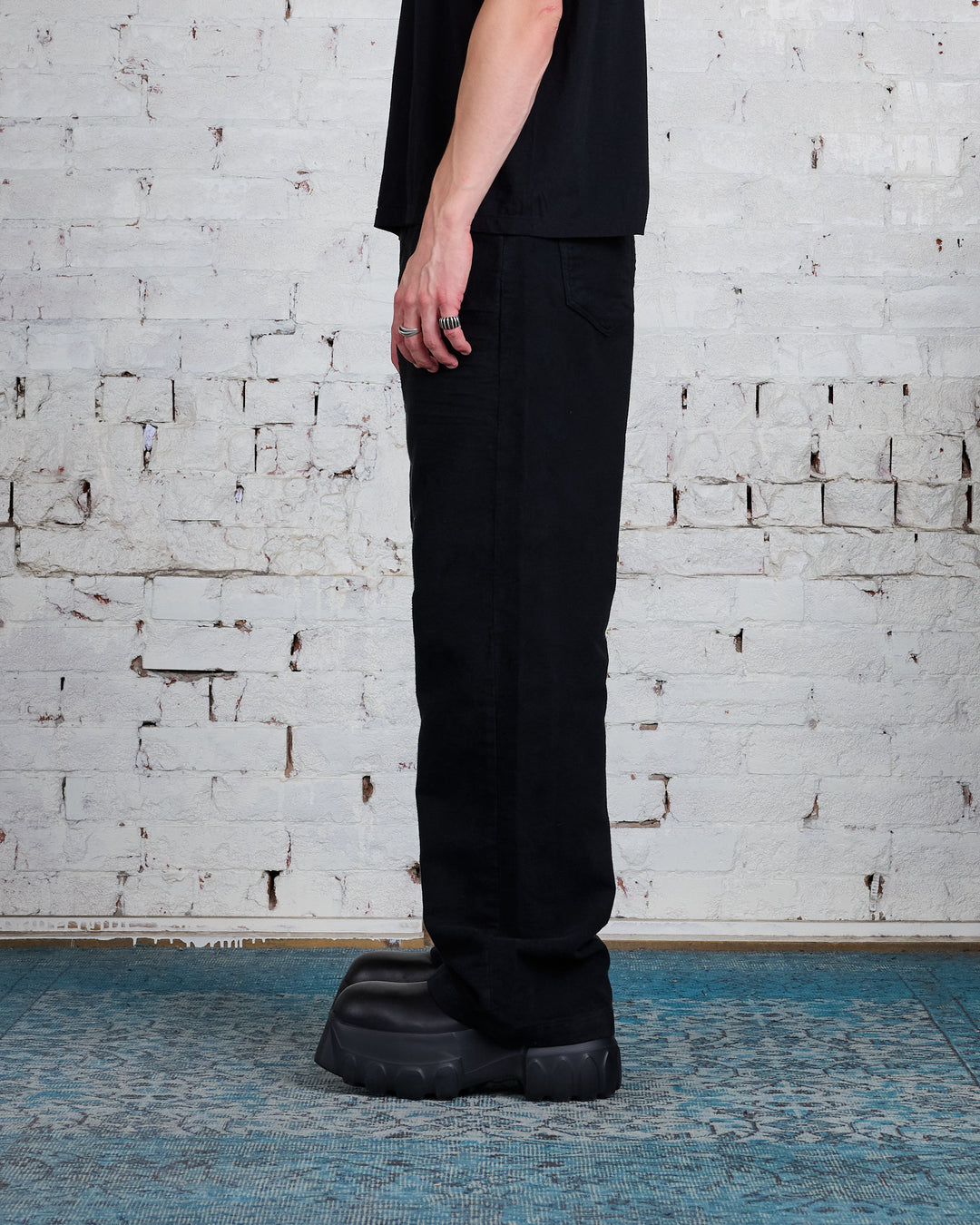 Rick Owens DRKSHDW Geth Jean Cotton Moleskin Black