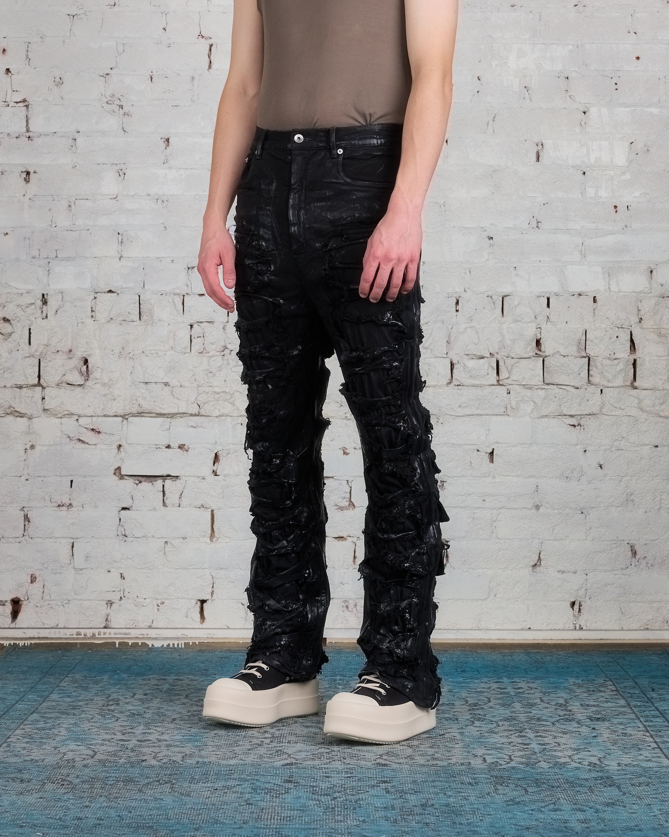 Rick Owens DRKSHDW Geth Jean Stretch Black Foil Denim – LESS 17