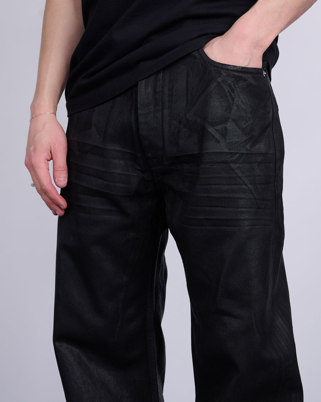 Rick Owens DRKSHDW Geth Jeans 13oz Foil Denim Black