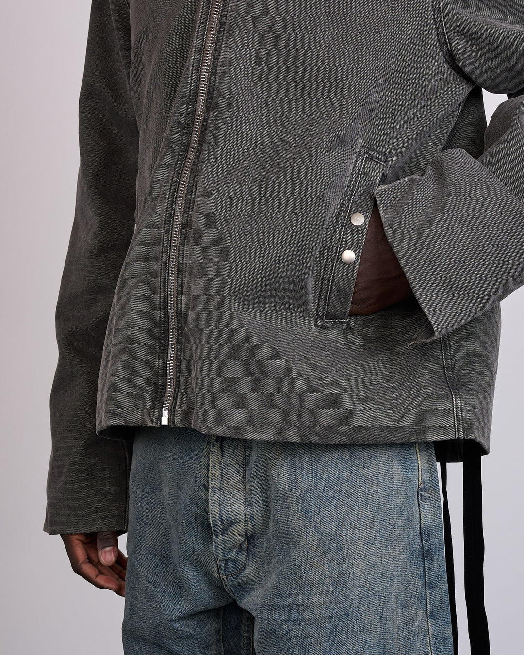 Rick Owens DRKSHDW Gimp Lined Zip Jacket Canvas Gravel