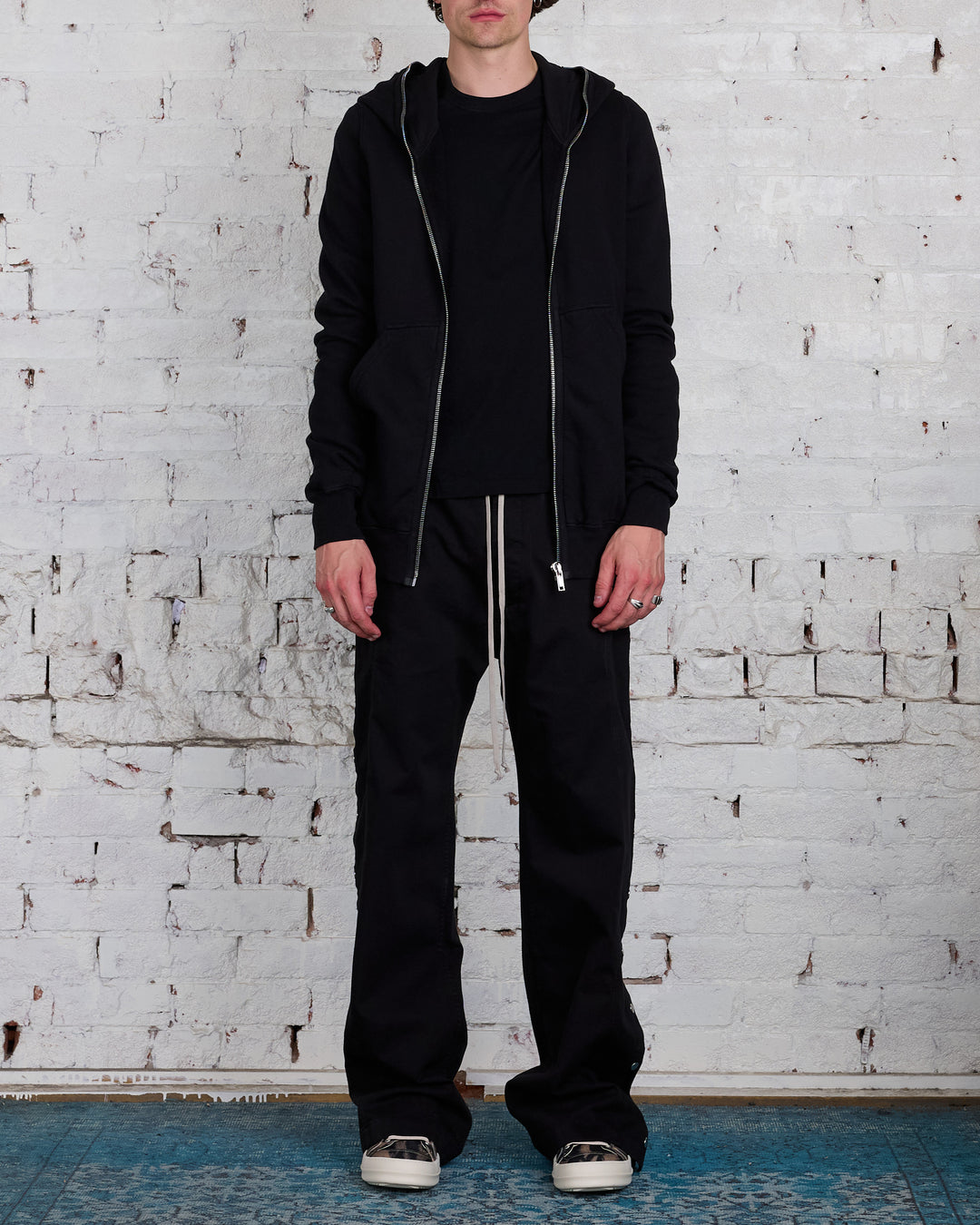 Rick Owens DRKSHDW Gimp Zip Hood Felpa Black