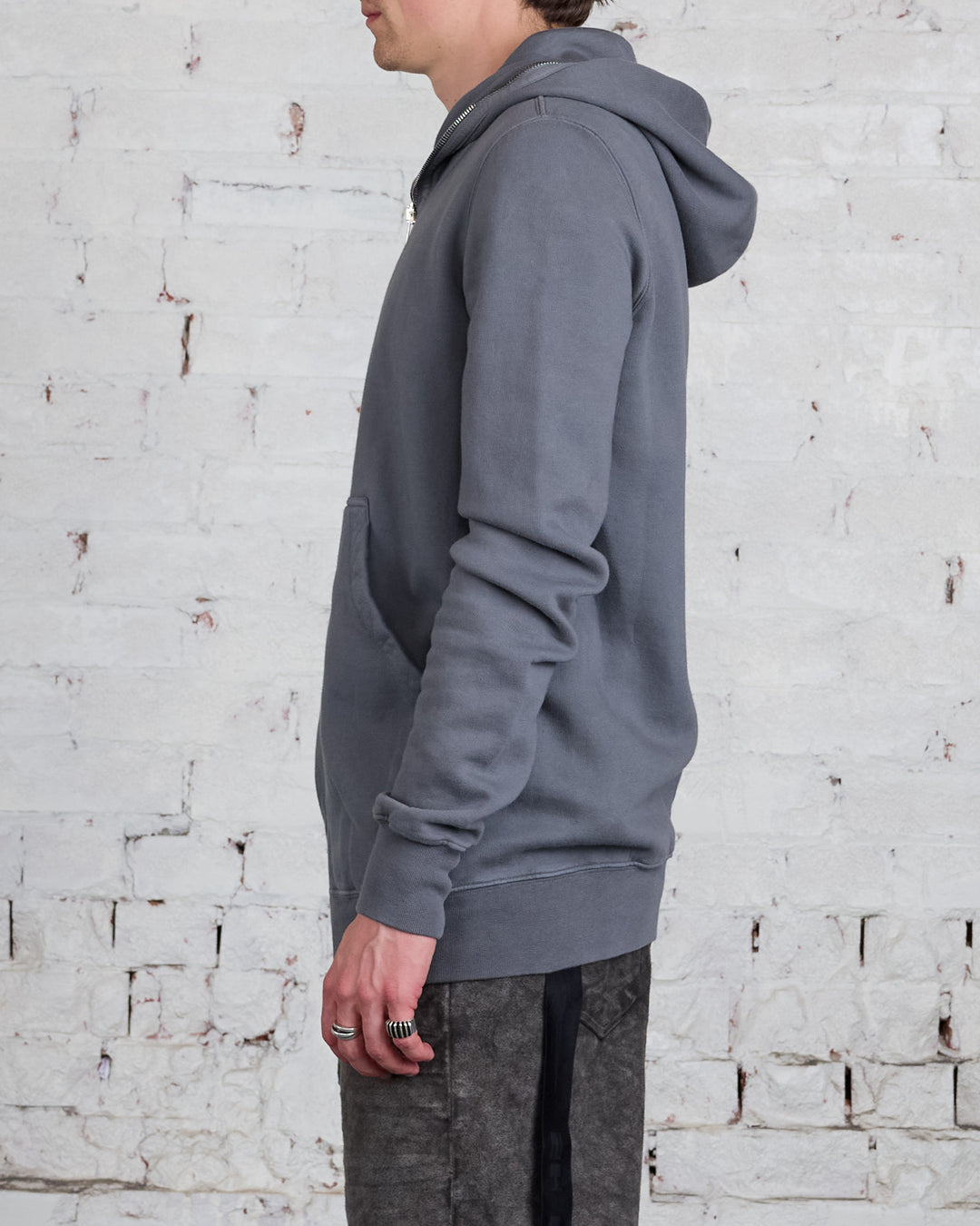 Rick Owens DRKSHDW Gimp Zip Hood Felpa Stone