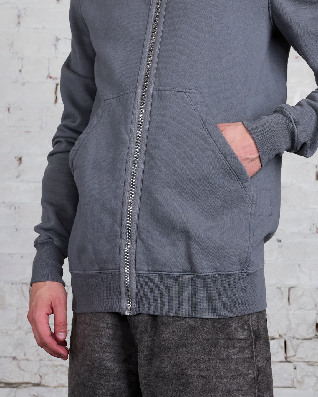 Rick Owens DRKSHDW Gimp Zip Hood Felpa Stone